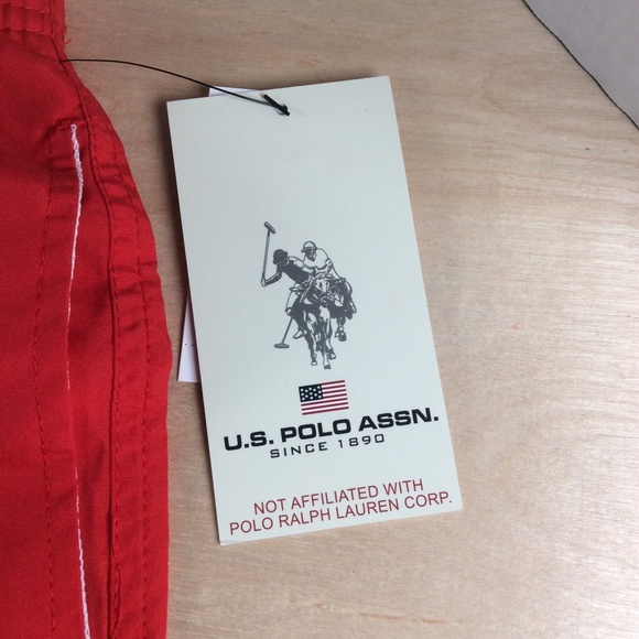 U.S. Polo Assn. Boys Swim Shorts Swim Trunks Size L 10-12 Red Blue NWT - Picture 8 of 11